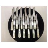 Mother of Pearl Fruit Knives with Sterling Band