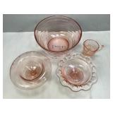 Vintage Pink Depression Glass Collectibles