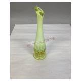 Fenton Topaz Opalescent Vaseline Glass Bud Vase