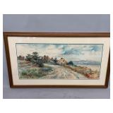 Framed Watercolor Landscape by M. McBride