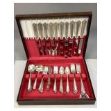 Set of Lunt Sterling Flatware in Wooden Box