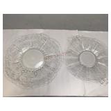 Vintage Clear Etched Glass Cake Plates/Platters