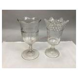 Two Antique Clear Glass Spooners