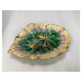 Antique Etruscan Majolica Leaf Plate
