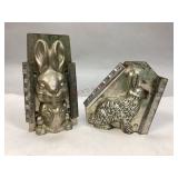 Vintage Tin Rabbit/Bunny Chocolate Molds