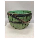 Vintage Green Split Wood Apple Basket