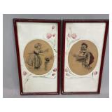 Vintage Embossed Gelatin Girl Prints