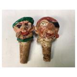 Possibly Papier-Mï¿½chï¿½ Folk Art Bottle Stoppers