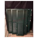 Painted Green Shutters with White Backs