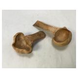 Two Vintage Hand-Carved Wooden Drinking Cups