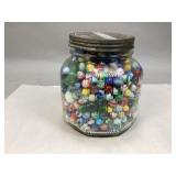 Vintage Glass Jar Full of Glass Marbles