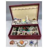 Jewelry Box with Miscellaneous Costume Jewelry