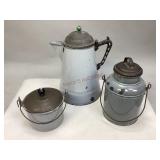 Collection of Vintage Enamelware Pieces