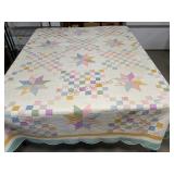Star and Checkerboard Hand Stitched Quilt