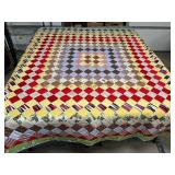 Trip Around the World Machine Stitched Quilt