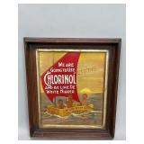 Framed, Hand Painted Chlorinol Soda Advertisement