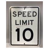 Metal Speed Limit 10 Sign