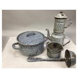 Assortment of Vintage Enamelware