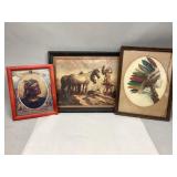 Three Vintage Framed Pieces of Artwork