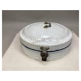 Vintage Honeycomb Pattern Enamel Bread Bin