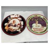 Two Vintage Round Coca-Cola Tin Trays