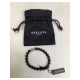 Handcrafted Nialaya Lava Stone Beaded Bracelet