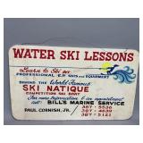 Wooden Single Sided Water Ski Lessons Sign