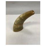 Antique Scrimshaw Powder Horn