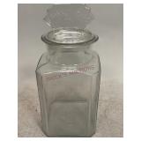 Clear Glass Franklin Caro Co. Canister
