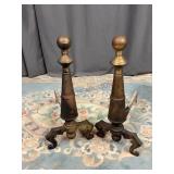 Pair of Vintage Andiron Fire Dogs