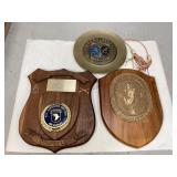 Three U.S. Military Wooden & Metal Plaques