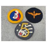 Two WWII Felt & One Twill AAF Patches