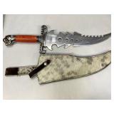 Fantasy Puma Head Sword, Real Animal Fur Sheath
