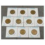 Ten 1974 10 Dong Coins