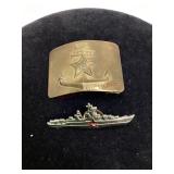 Russian Naval Belt Buckle & Badge