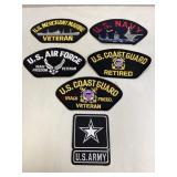 Assorted Military Iron On Patches (6)