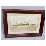 Framed U.S.S. Von Steuben Photograph