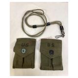 Two 45 Cal Pouches & 45 Lanyard