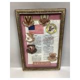 Framed Gulf War Insignia & Pilots Chit
