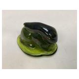 Viking Glass Avocado Bunny on Base