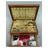 Assorted Costume Jewelry in Jewelry Box
