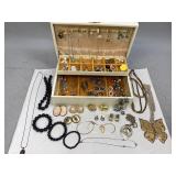 Jewelry Box Containing Costume Jewelry
