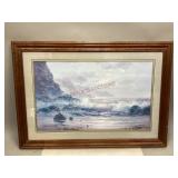 Framed Lithograph Print Titled "Luminous Waves"