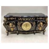Ornate Plastic Musical Jewelry Box & Clock