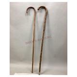 Two Vintage Wooden Canes