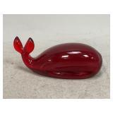 Ruby Whale Paperweight