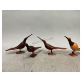 Carved Wooden Bird Figurines
