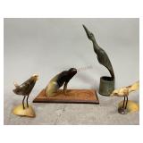 Carved Horn Animal Figurines
