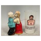 Novelty Salt and Pepper Shakers and Tumbler