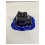 Viking Glass Cobalt Frog on Lily Pad
